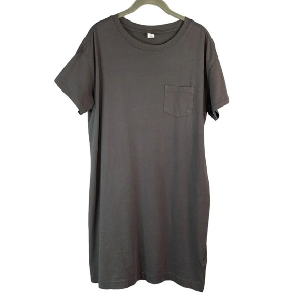 OLD NAVY Panther Grey Vintage Vibe Short Sleeve Pocket T-Shirt Dress Coastal S - Picture 11 of 11